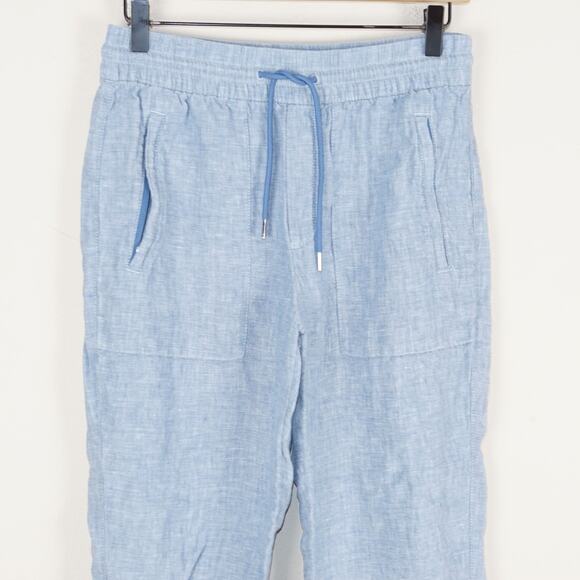 Athleta Retreat Linen Blue Slim Fit Jogger Pants Womens Sz 2 - Picture 2 of 11
